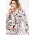 Bow Eiffel Tower Women's Flannel Long Sleeve Classic 2 Piece Pajamas